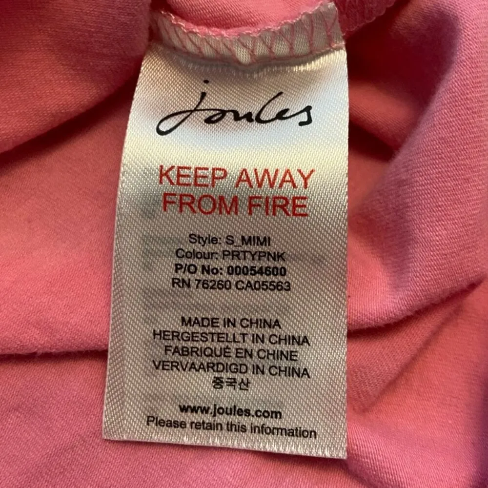 Joules Sleeveless Cotton Scoop Tank Top Women 2 Mimi Pink Bunny Logo Stretch - Image 5