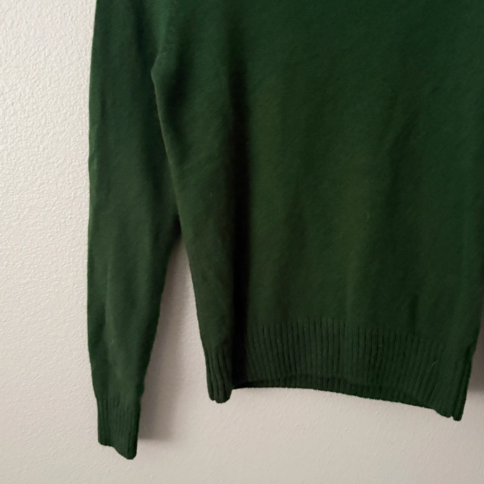 PRIA | European Dark Green Button Turtleneck Lambswool Blend Sweater | Small - Image 4