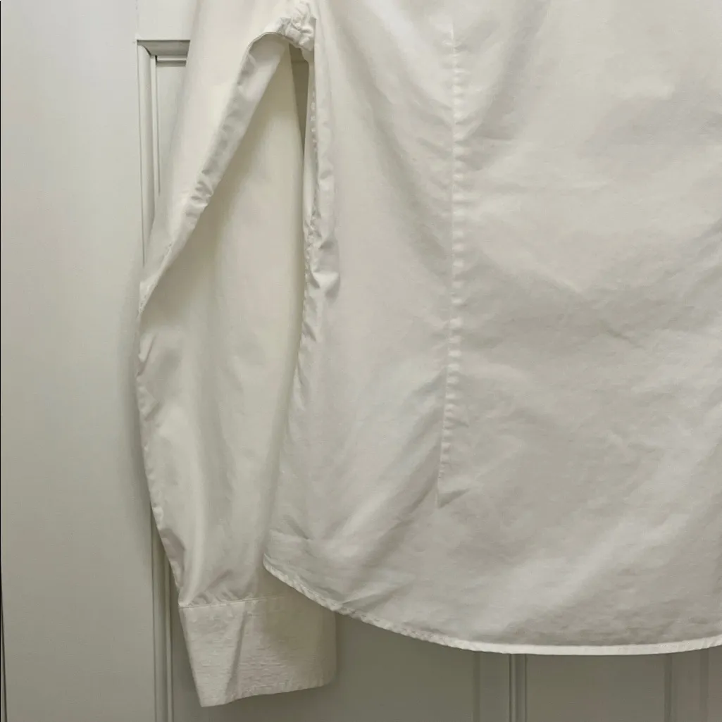 Emporio Armani 100% Cotton White Casual Hidden Button Up Top - Size 8 - Image 13