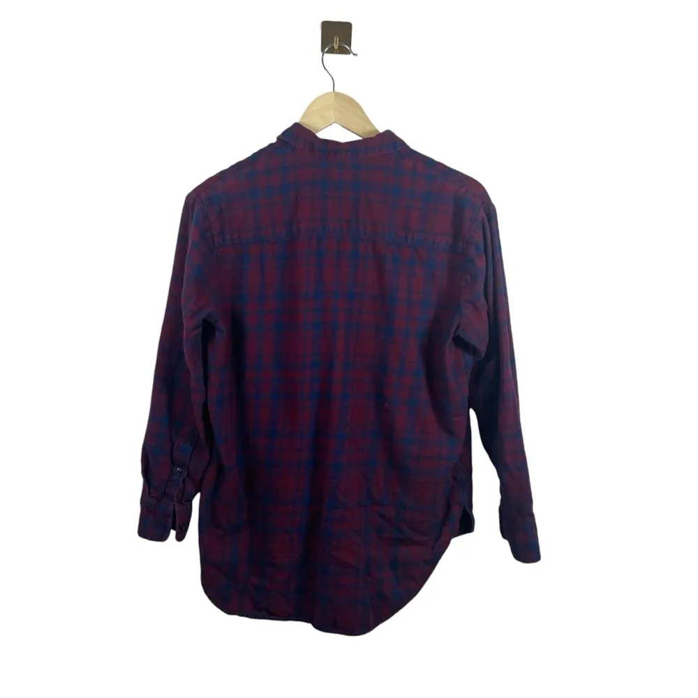 Madewell Women’s Oversized Plaid Ex-Boyfriend Flannel in Red/Blue Size XS - Image 9