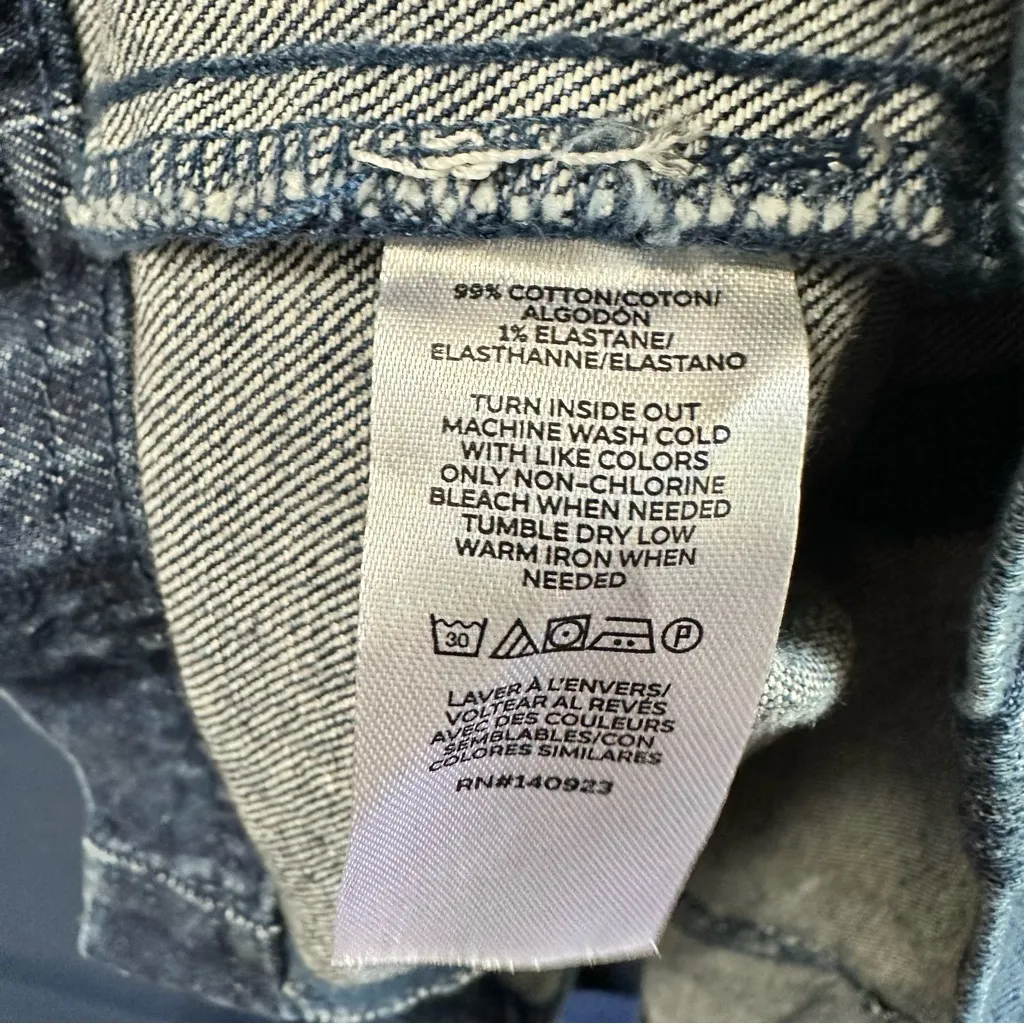 LOFT Dark Blue Collared Denim Mini Dress - Image 8