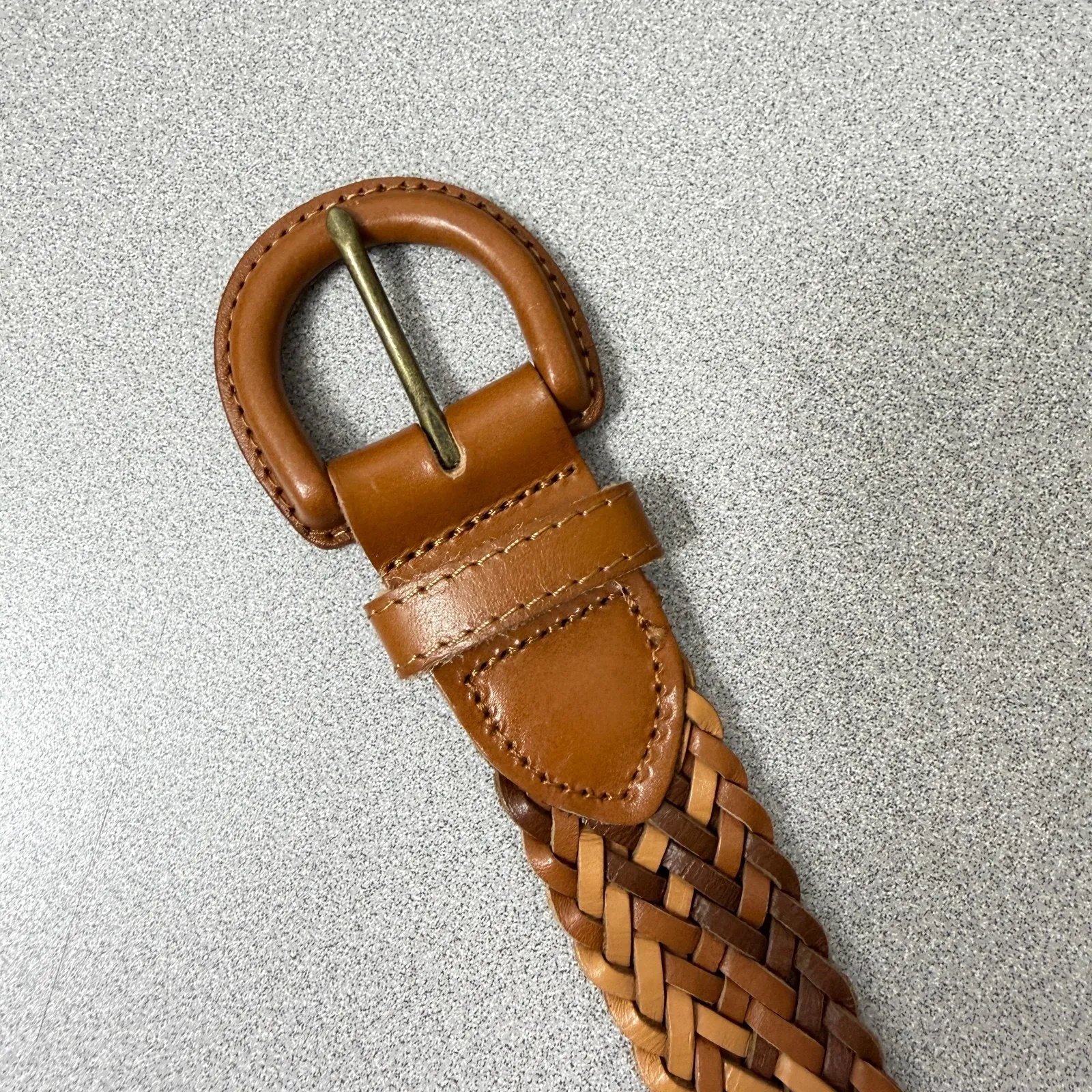 Madewell Woven Leather Belt XXS 2XS Womens Brown Ombre Classic Braided Wrap 41in - Image 2