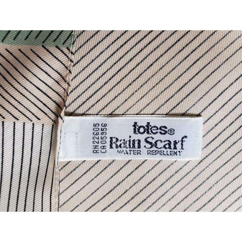 Totes Rain Scarf Woman Pink Green Polyester Water Repelling Vintage 1985 Mint - Image 5
