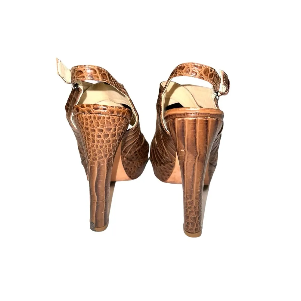 Alexandre Birman Brown Reptile Print Heels 37 - Image 6