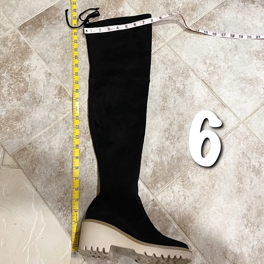 🆕 Nicole Miller Bass over the knee faux suede stretch tall black boots - Image 9