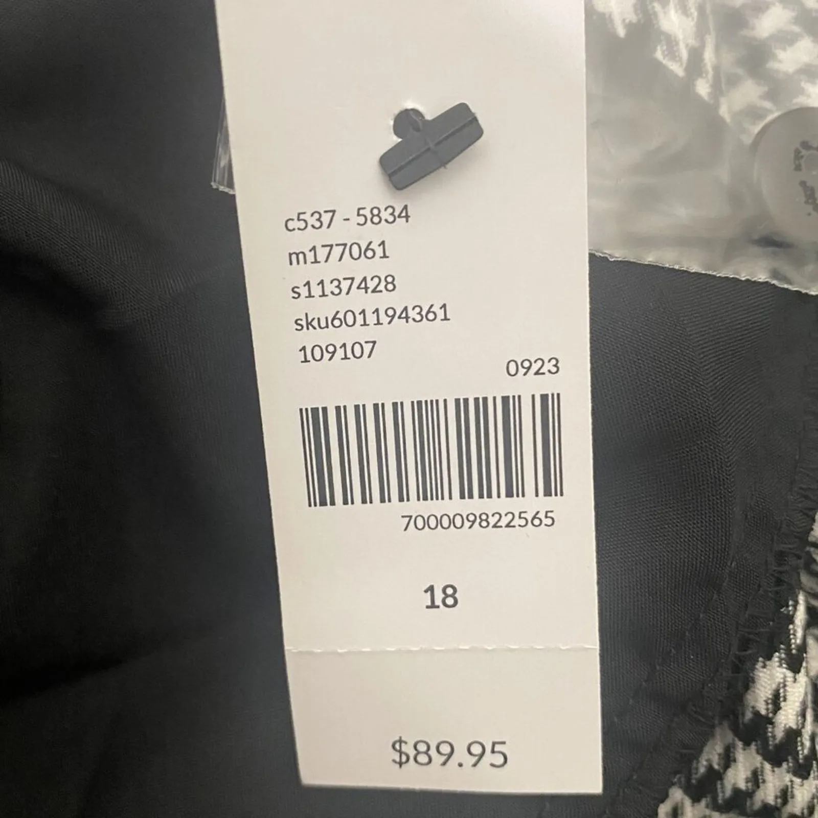 NWT Lane Bryant Houndstooth Plaid Pants Womens 18 Black White Work Career - Image 7