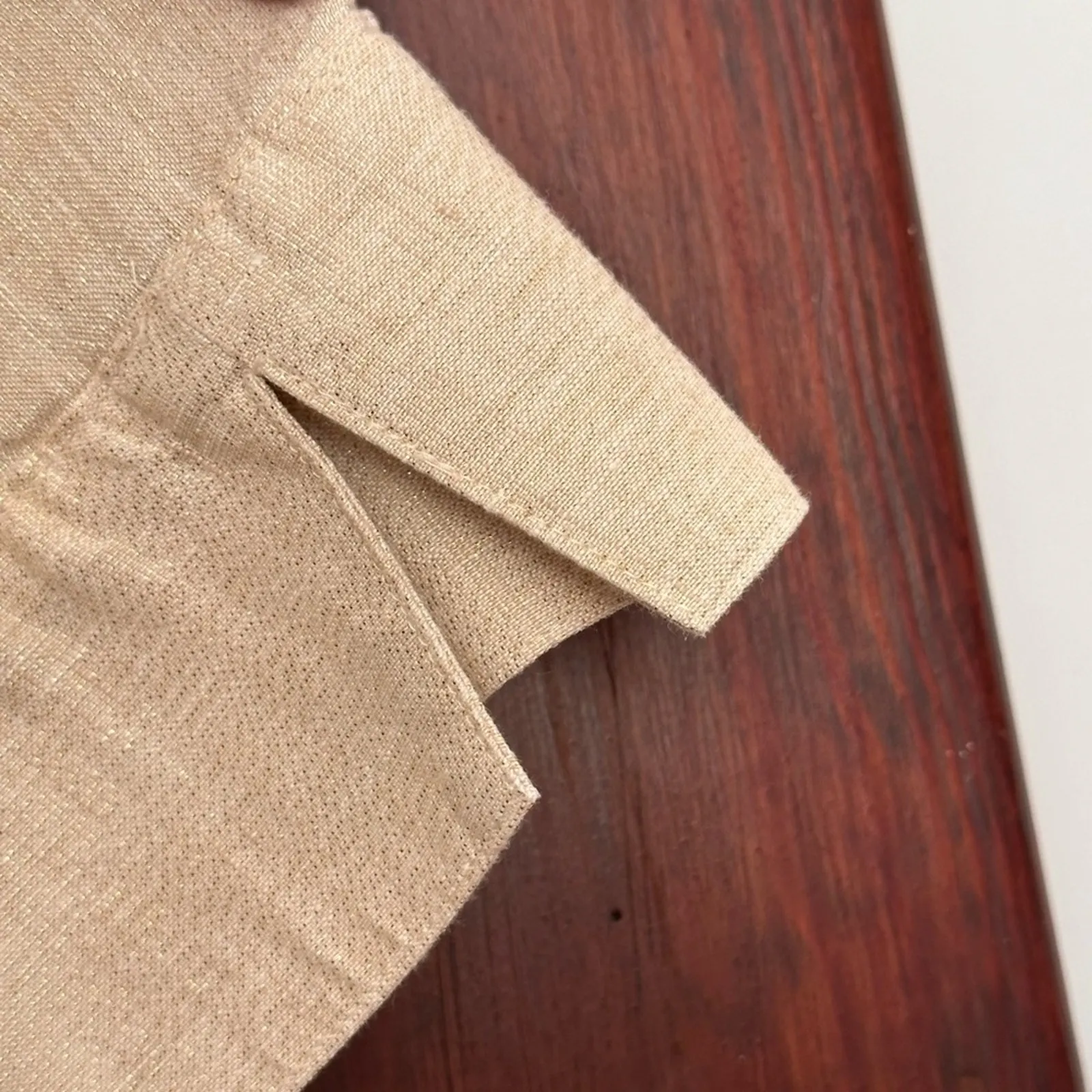 Chico’s Gold Thread Linen Button Down Blouse - Image 5