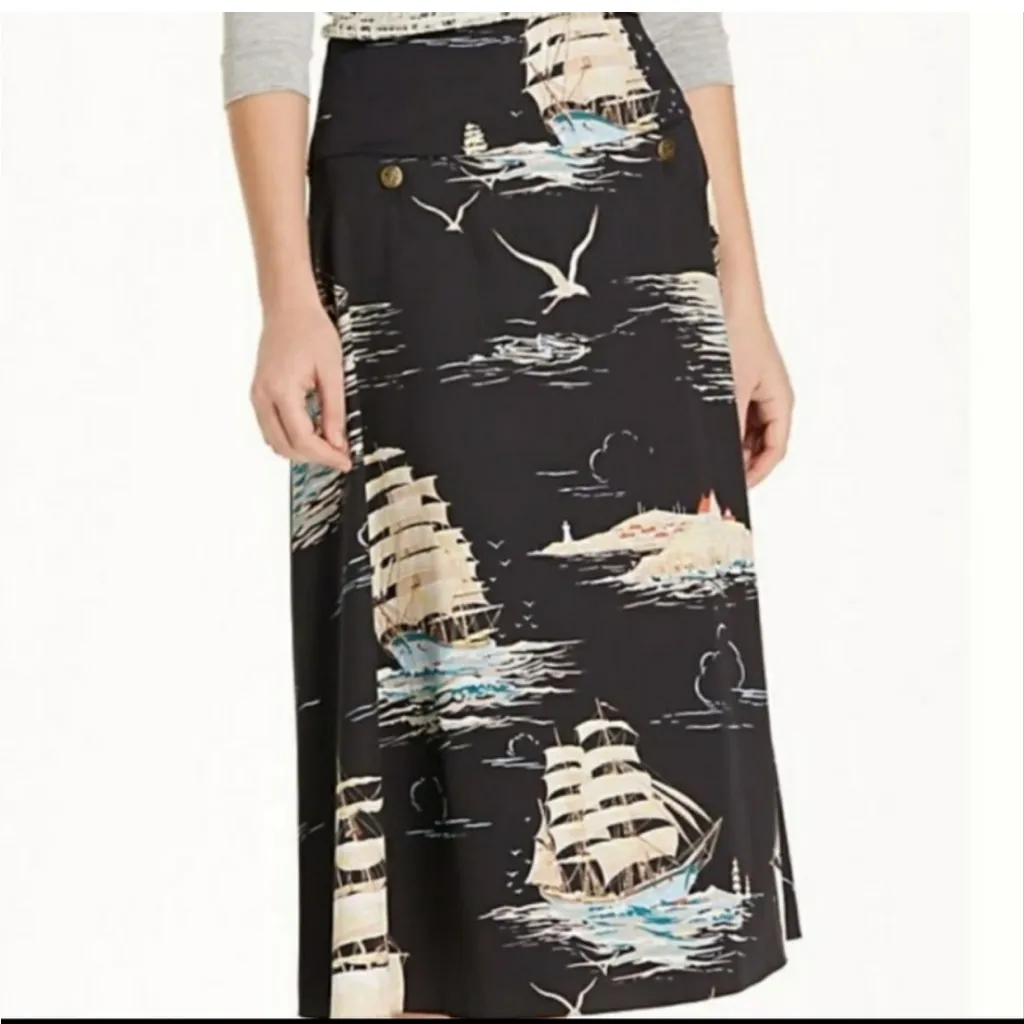 Leifnotes Antropologie Nautical
Ship Sailboat Print Navy Blue A - Image 3