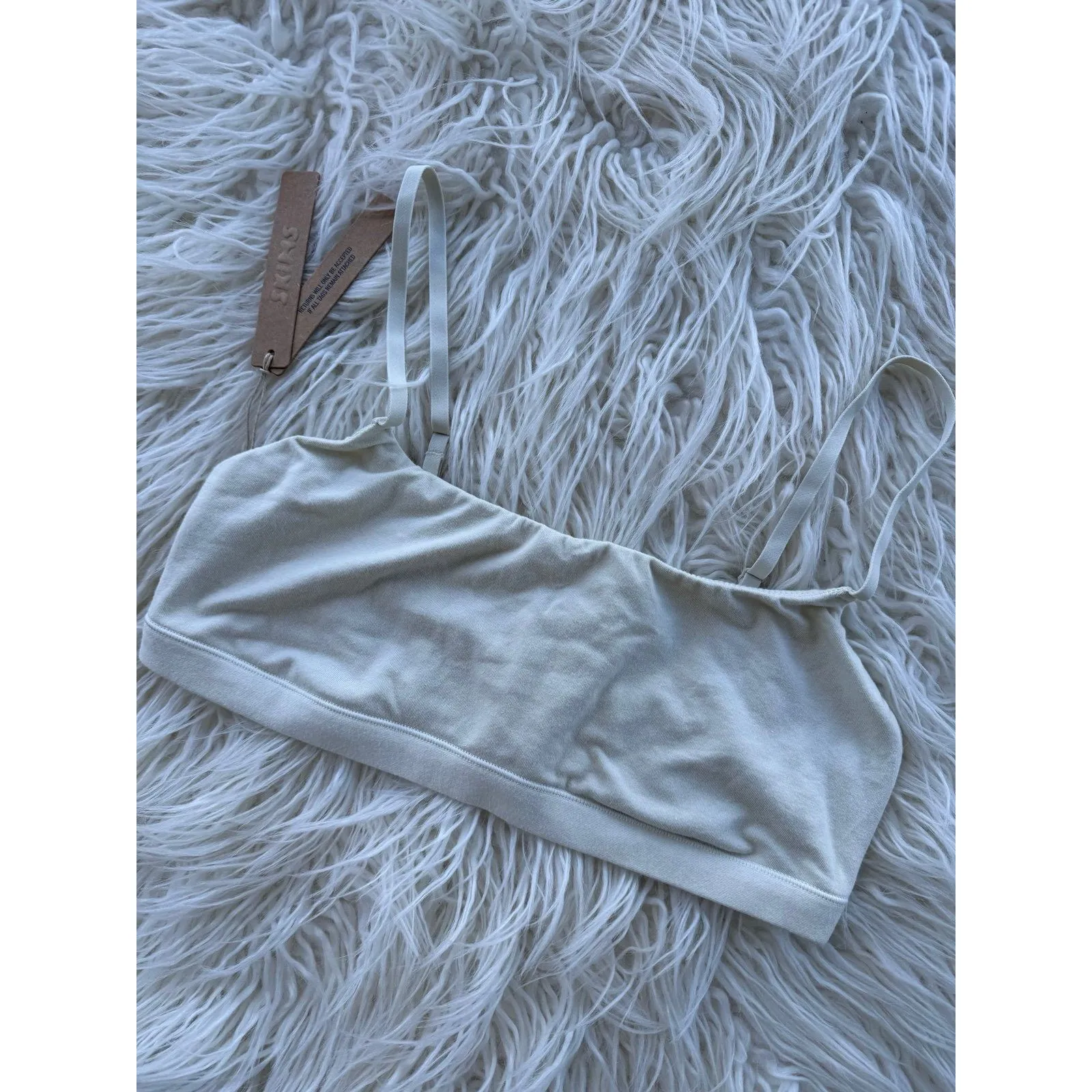 Skims Cotton Jersey Scoop Bralette Bone Size Medium - Image 3