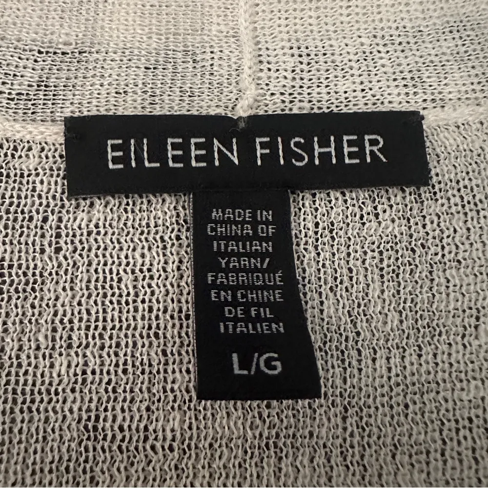 Hemp Cap Sleeve Sheer Long Open Cardigan in Opal Cream Size Large - Image 11