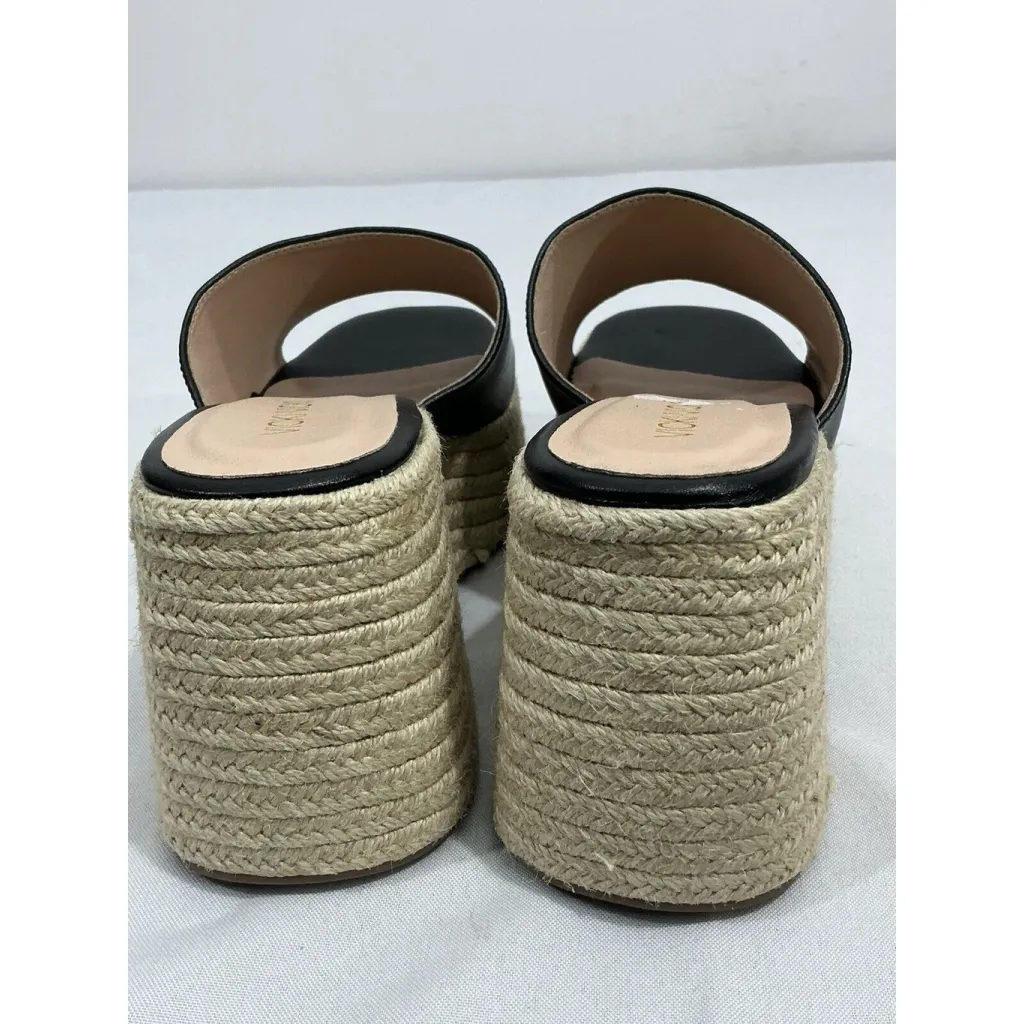 Womans Vicki Vicki Size 9 Black Slip On Thick Band Espadrille Wedge Slides NWOT - Image 5