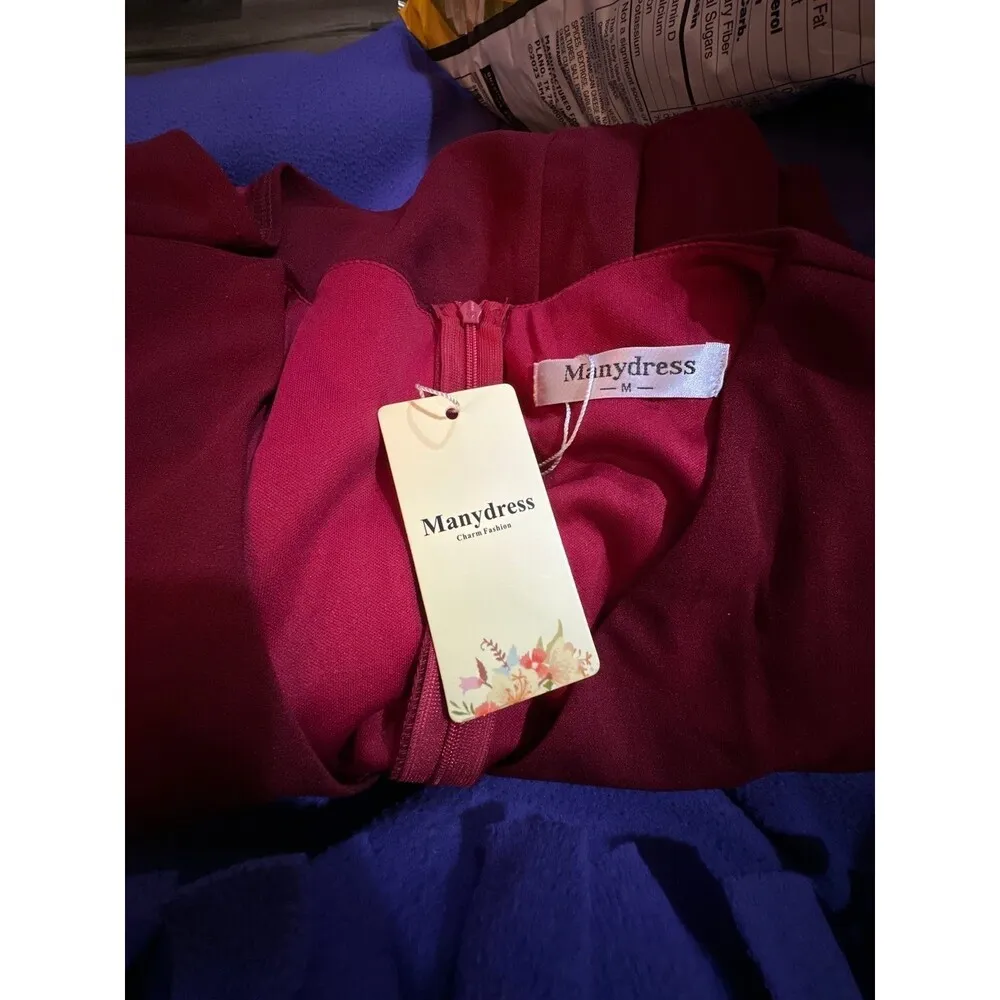 Woman's Midi Dress Bodycon Long Sleeve V - Image 8