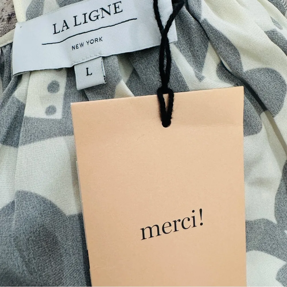 La Ligne silk imogen midi dress NEW Black Size L - Image 5