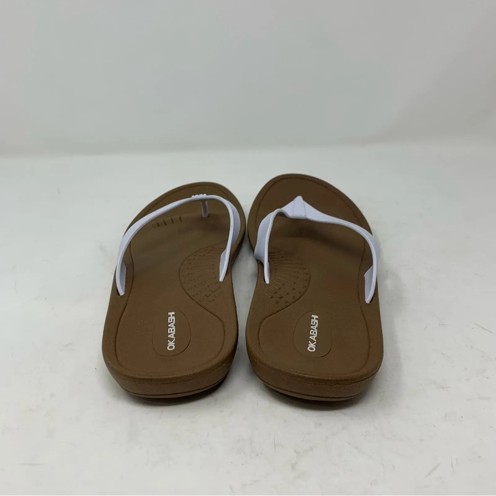 Okabashi Breeze Toffee White Womens Flipflop Thong Sandal Size ML Casual Comfort Brown - Image 4