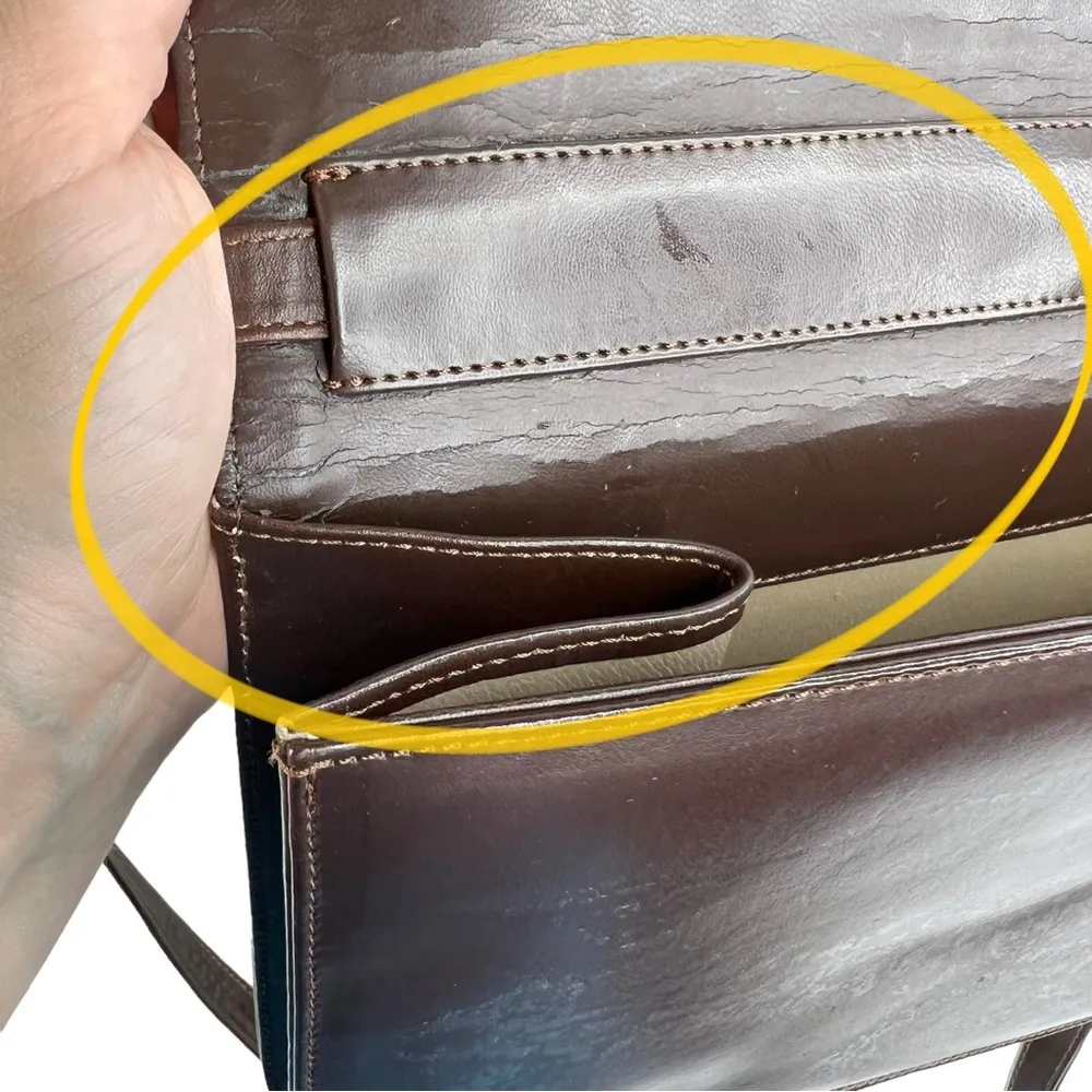 Brown Faux Leather & Suede Patchwork Front Shoulder Purse - Image 15