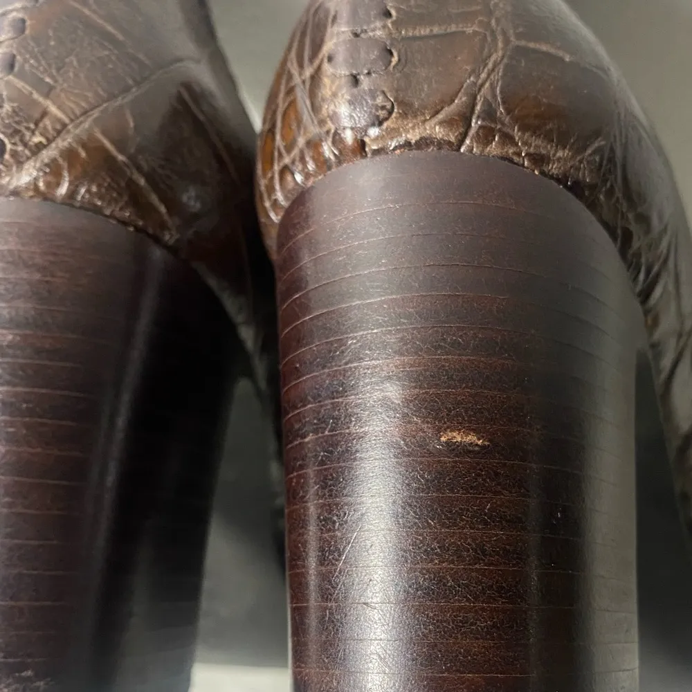 Jack Rogers Marlo Brown Leather Gold Hardware Heel Size 7 1/2M - Image 9