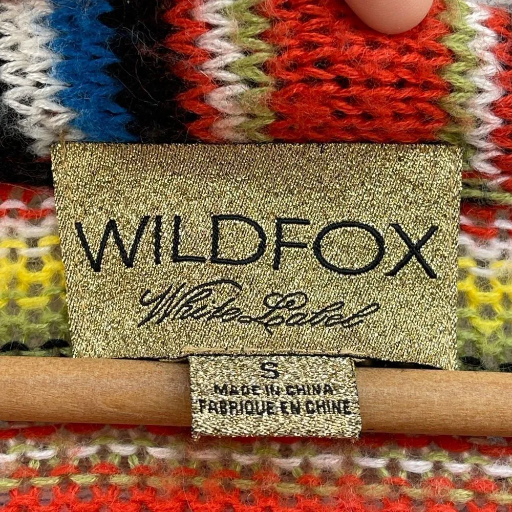 Wildfox Mohair Striped Mexican Blanket Cardigan Small Knit Colorful Small - Image 7