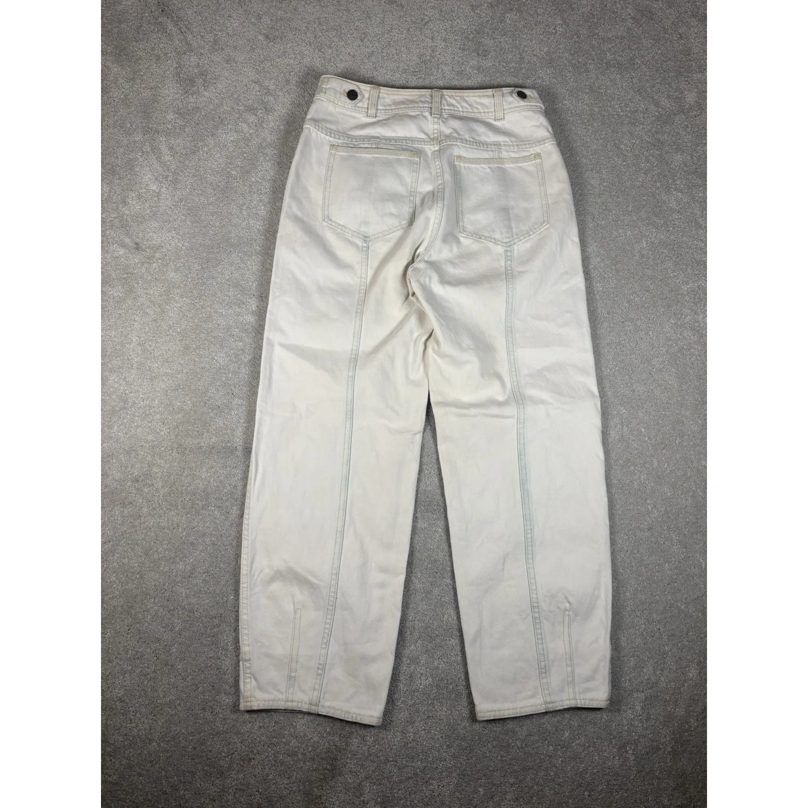 ulla johnson august white/ivory‎ jeans straight barrel fit size 4 Bleached EUC - Image 8
