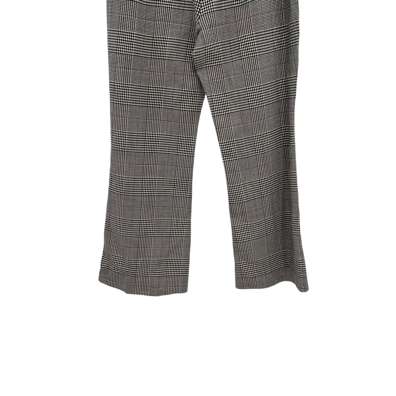 Theory Demitria Df Portland Pants‎ Plaid Houndstooth Wool Black White Size US 8 - Image 9