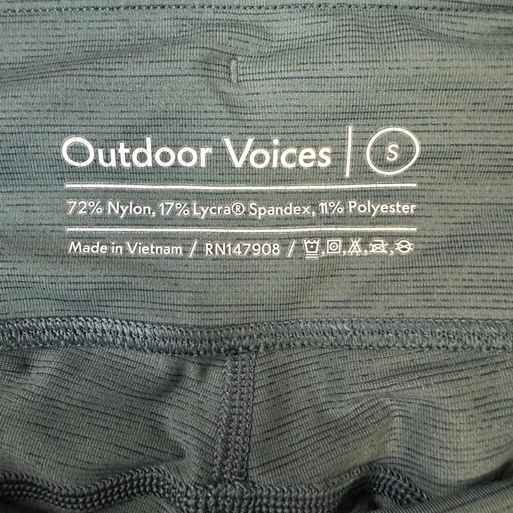 Outdoor Voices Move Free 7/8 Leggings Forest Green Small Athletic Athleisure Gym - Image 3