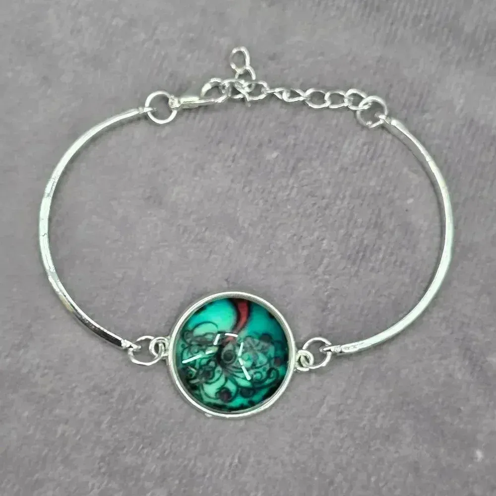 Green Silver‎ Mood Bracelet Tree Floral Boho Retro Fashion Jewelry 00315-99 - Image 2