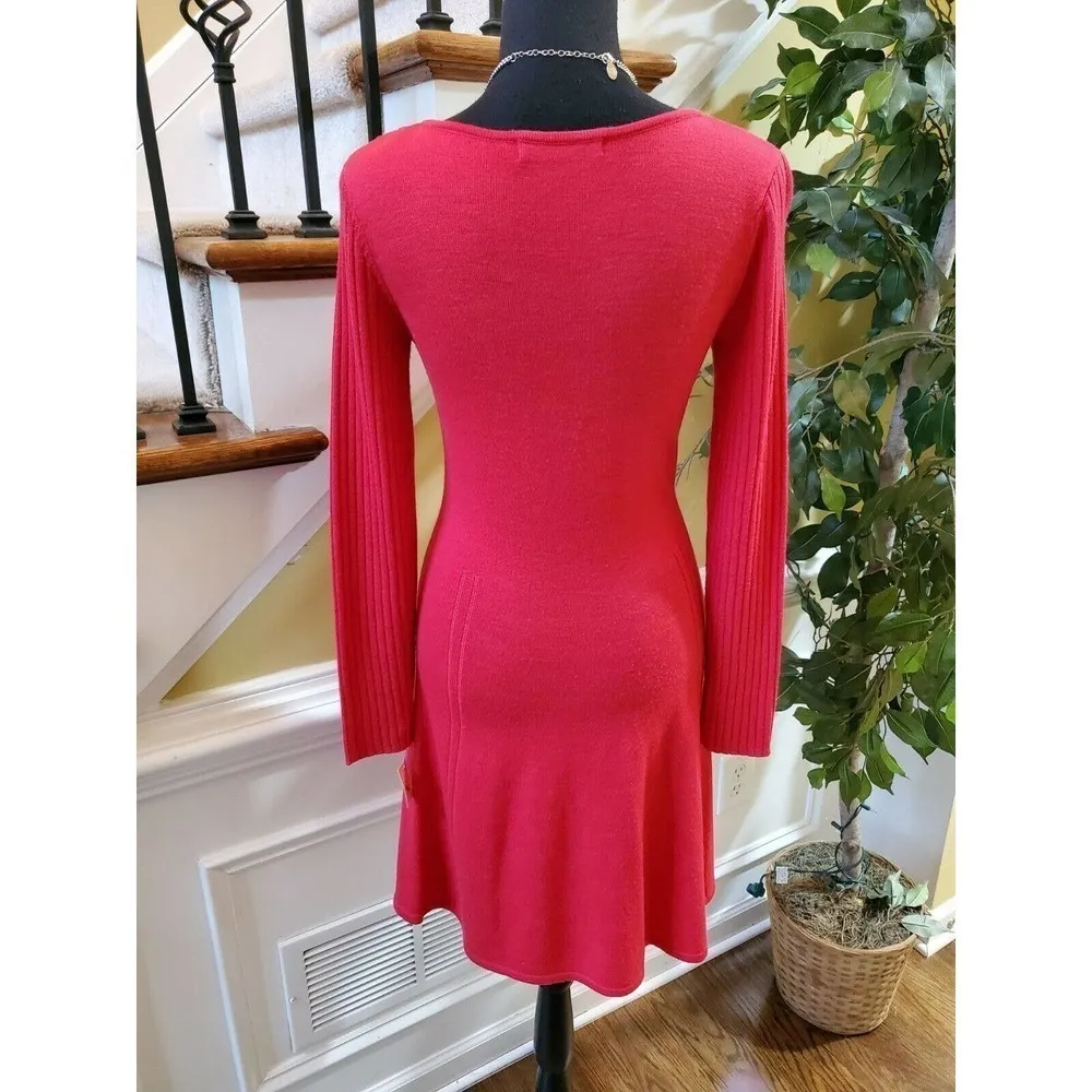 KRIMSON KLOVER Wool V Neck Sweater Knit Dress S XS - Image 6
