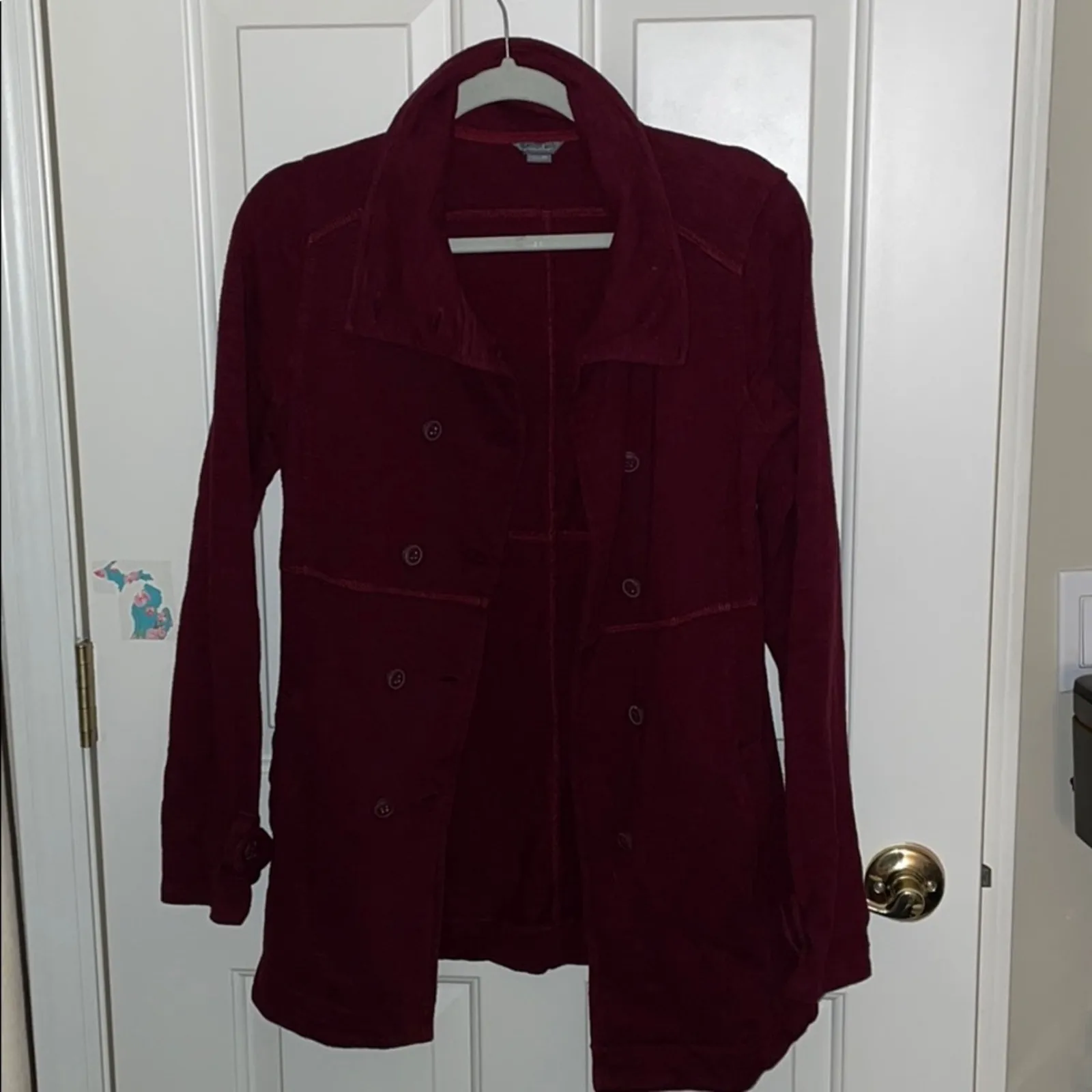 Eddie Bauer button up jacket maroon size xs - Image 2