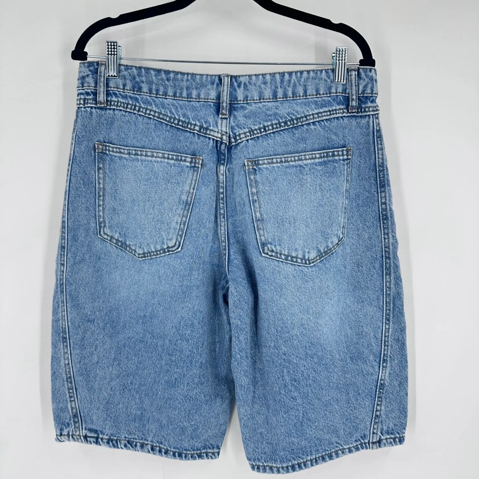 NWT Sincerely Jules‎ Barrel Bermuda Denim Shorts Size 11/30 Blue Wash Cotton - Image 8
