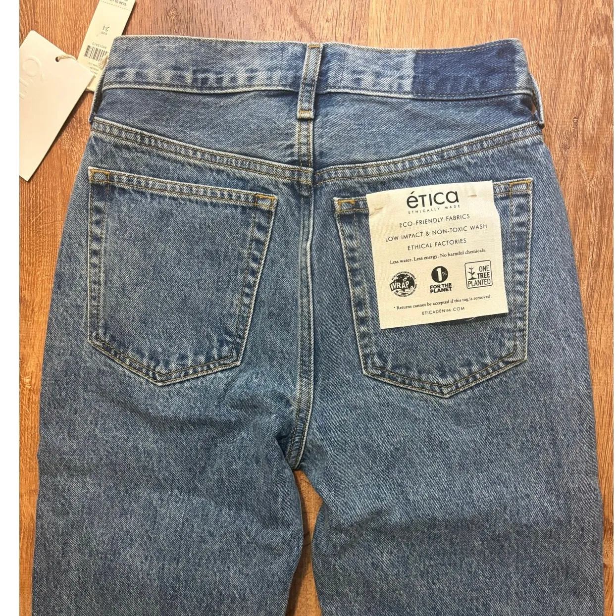 NWT Etica Leia Ultra High Rise Straight Leg Jean In Bluestone Size 24 Blue - Image 10