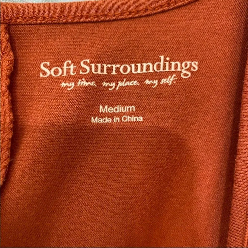 Soft Surroundings Roslyn Fall Jumpsuit Rust Orange Sz Medium - Image 5