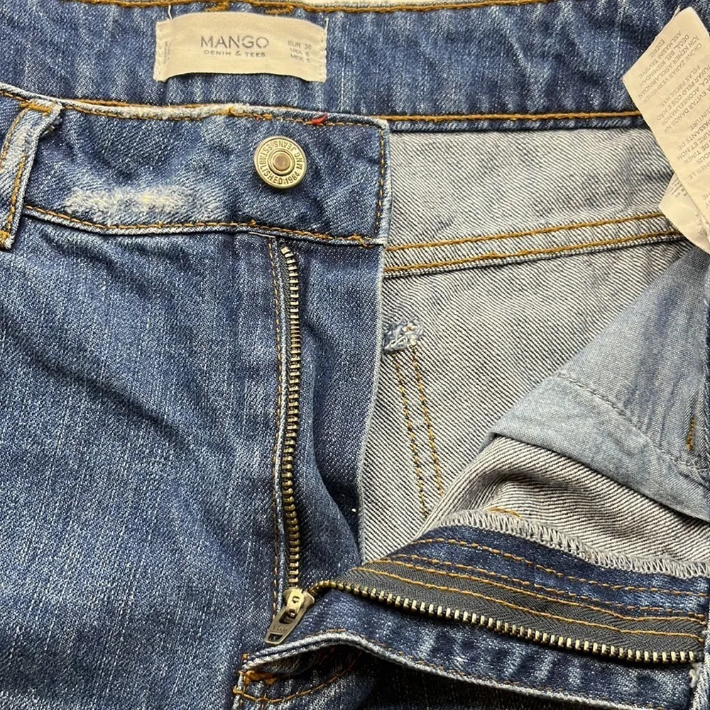 Mango Denim Cutoff Shorts High Rise Size 6 - Image 16