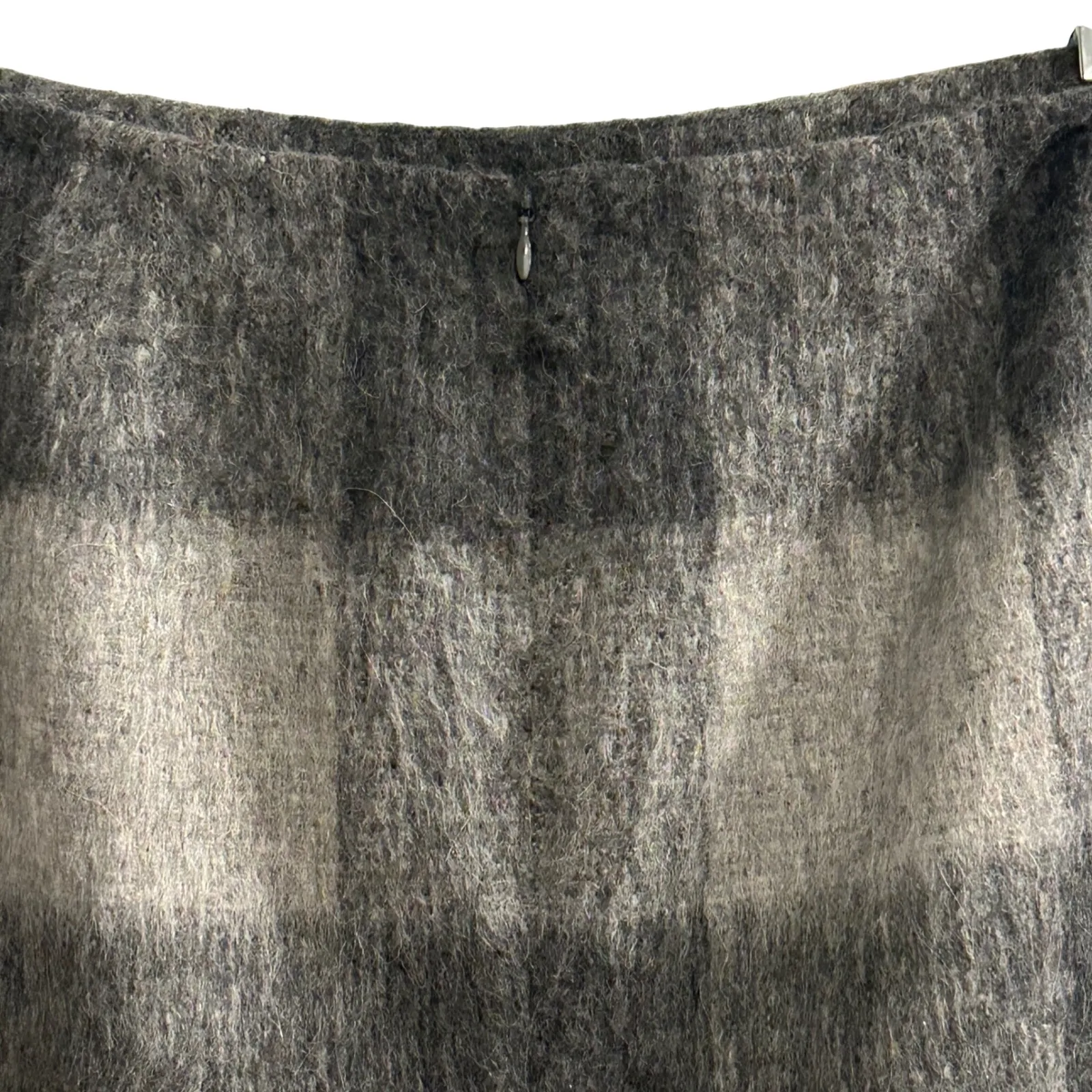 Talbots Women's Plaid Alpaca Wool Blend Pencil Skirt Size 10 Gray Lined Zipper - Image 3