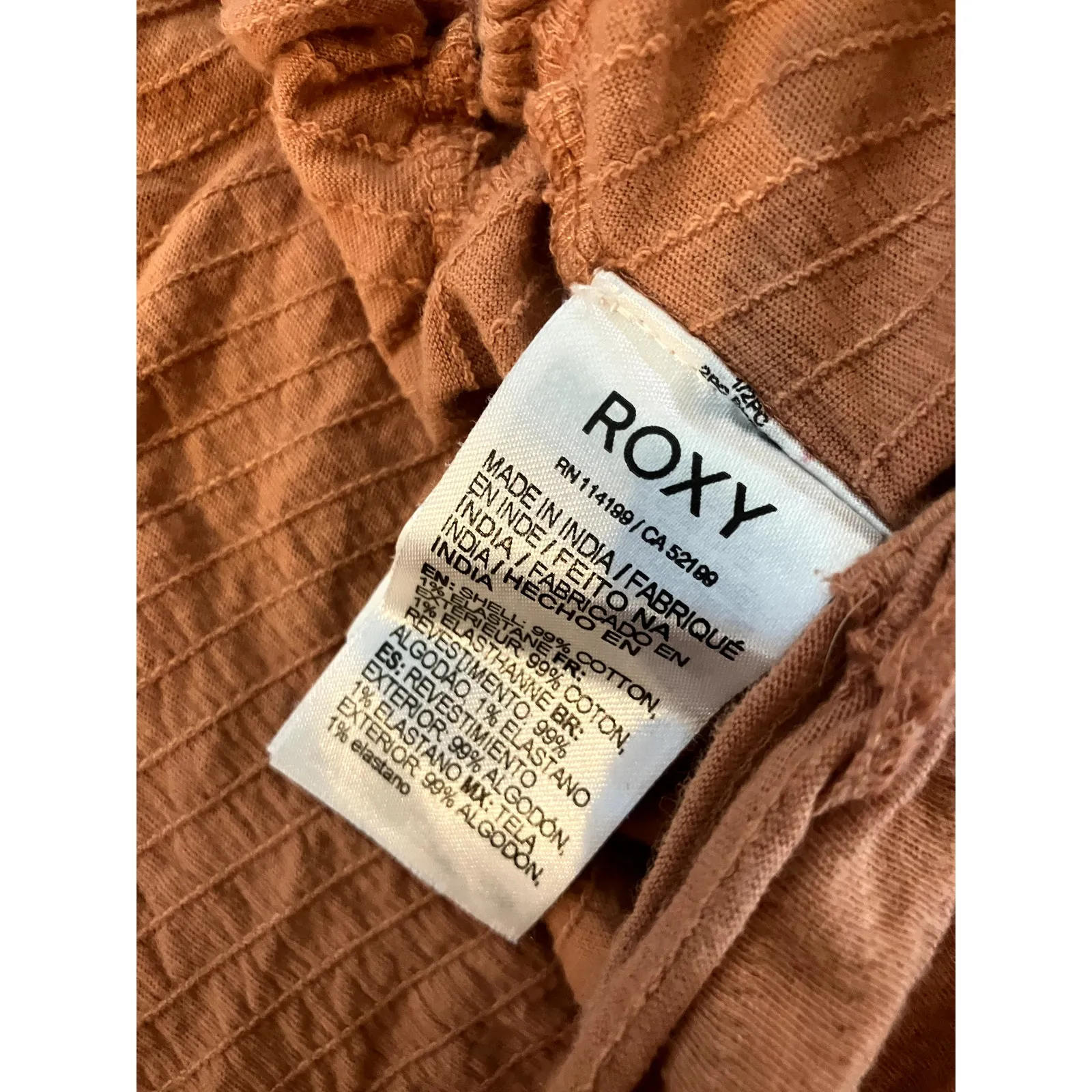 ROXY Flirty Walk Crop Top Size Small S Cinch Cord FEMININE SOFT GIRL ESTHETIC - Image 5