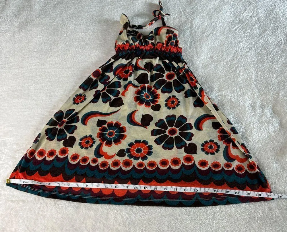 Vtg Y2K Twenty One Halter Dress Size S Floral Multicolor Sleeveless Boho Cottage - Image 8