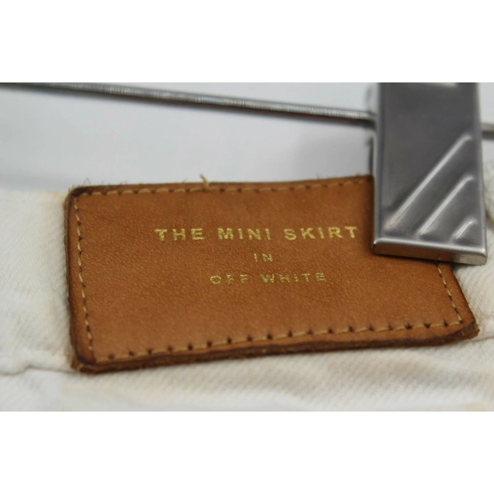 Zara Women's Off White Denim Raw Cut Off Edges Distressed Mini Skirt Size Small‎ - Image 7