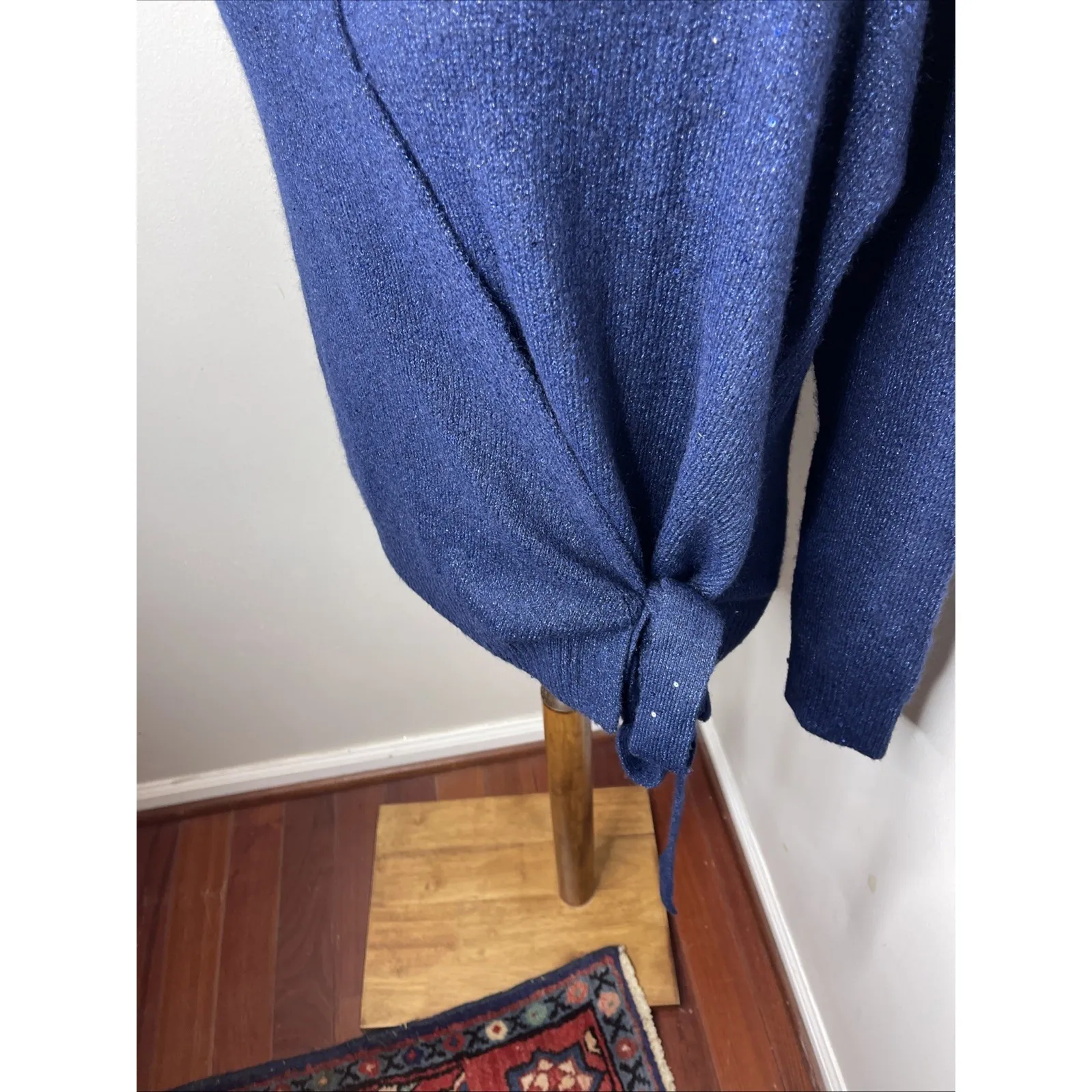 Lilly Pulitzer Dixie Sequin Wrap Sweater Aegean Navy Medium M - Image 8