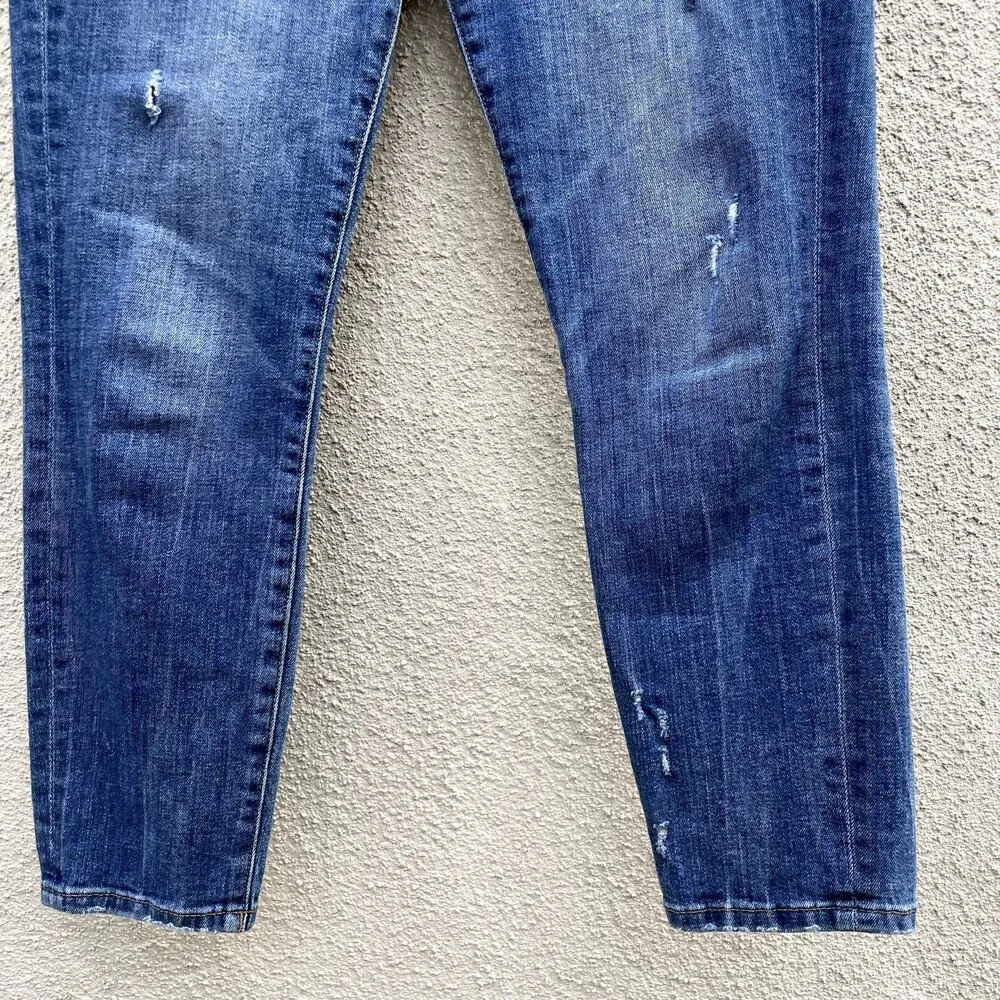 DL1961 Blue Farrow Cropped High-Rise Jeans 28 Distressed - Image 3