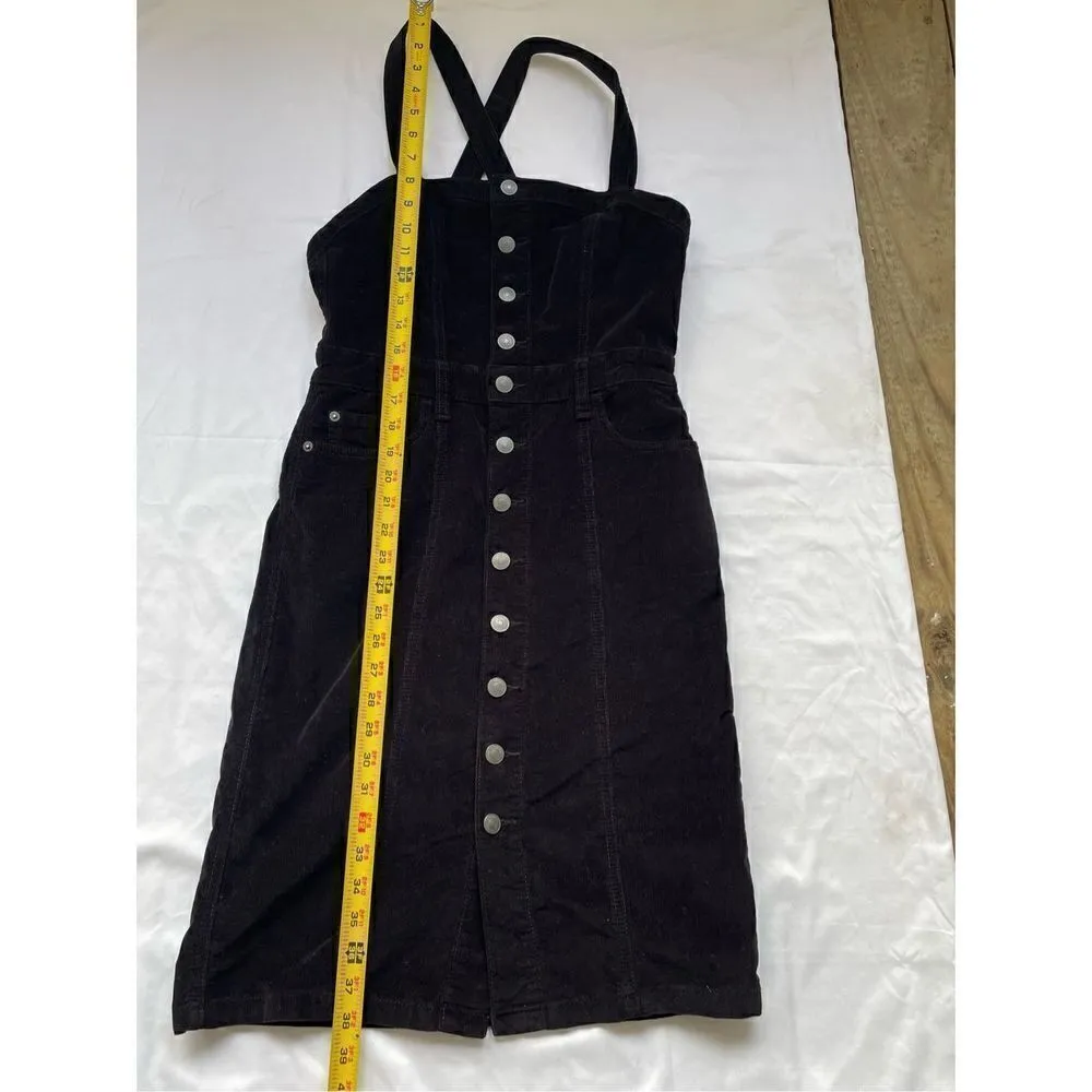 Free People Women’s Corduroy Jumper mini dress Black Size 28 - Image 7