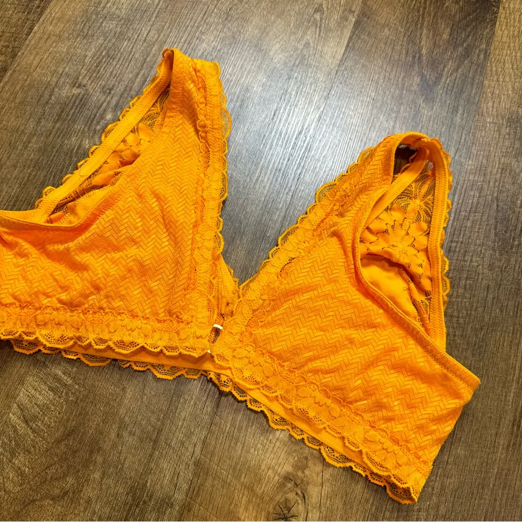 Aerie Womens Plunge Sunflower Yellow Lace Bralette Sz XL - Image 12