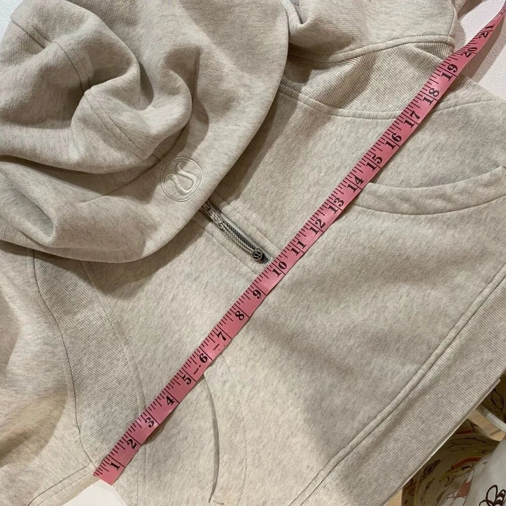 Lululemon Scuba Oversized Half Zip Hoodie XS/S Mojave Tan Beige Sweatshirt - Image 7