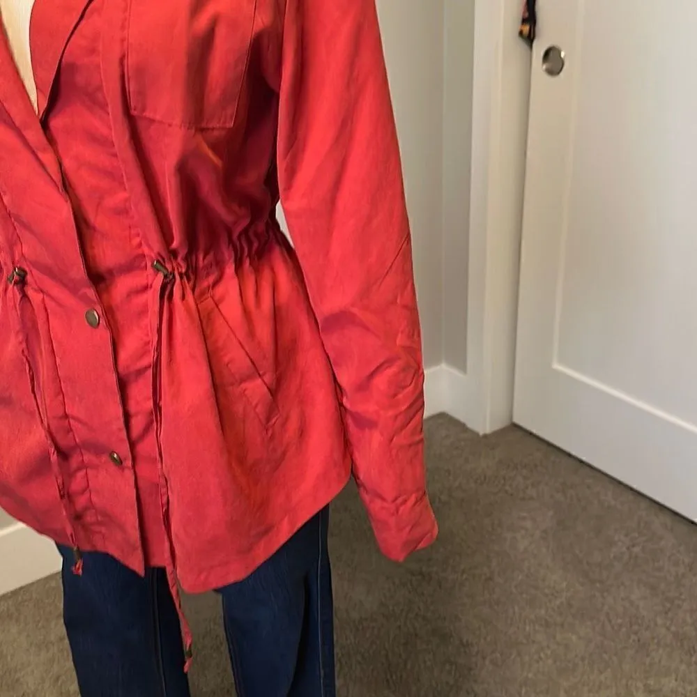 Umgee  Women's Drawstring Waist Jacket Coat Red-NWT - Image 8