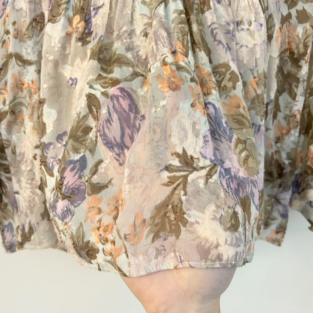 Rebecca Taylor Silk Floral Penelope Peplum Top Size 0 - Image 4