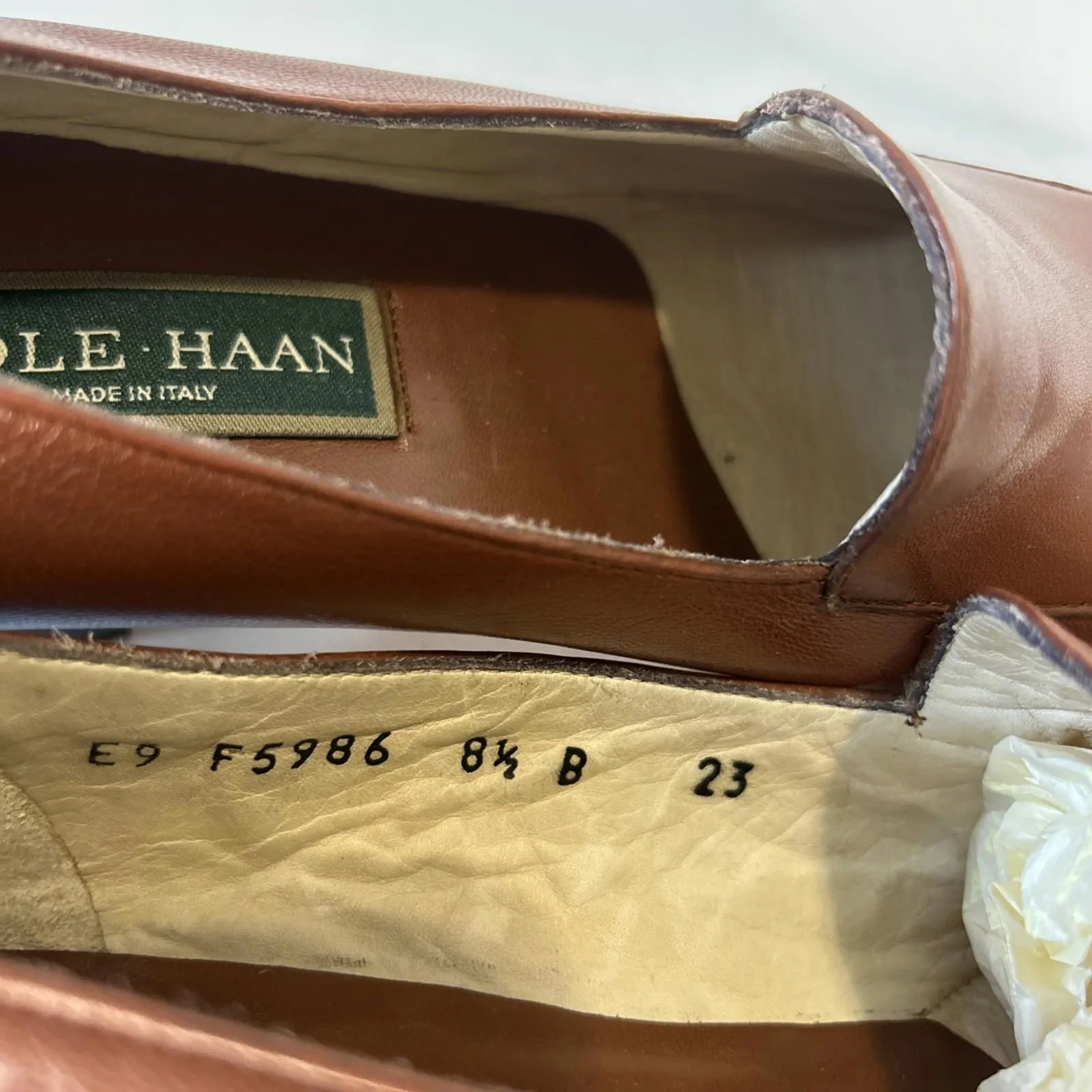 COLE HAAN GIANNA Nutmeg Brown Leather Pumps Sz 8.5 ITALY New - Image 8