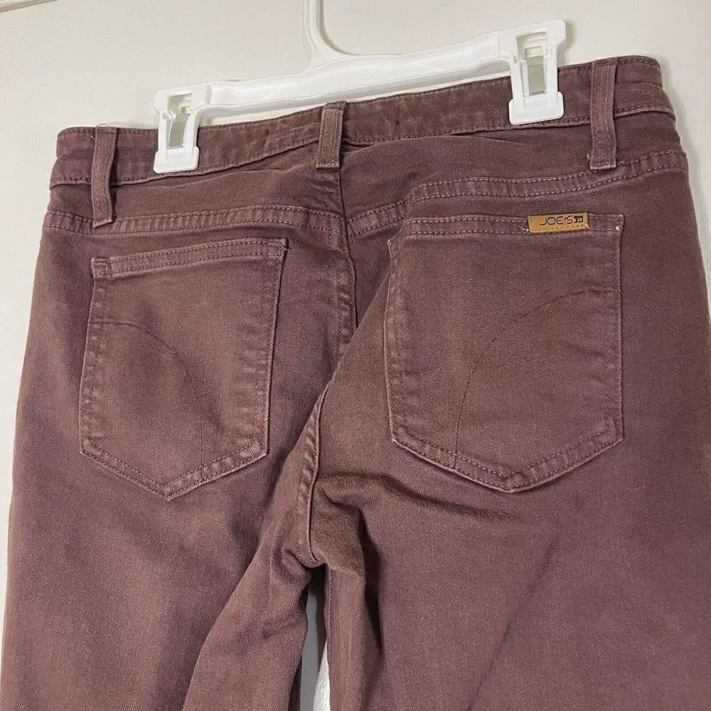 Joe's Jeans Maroon burgundy mid rise Skinny denim jeans size US 27 - Image 4