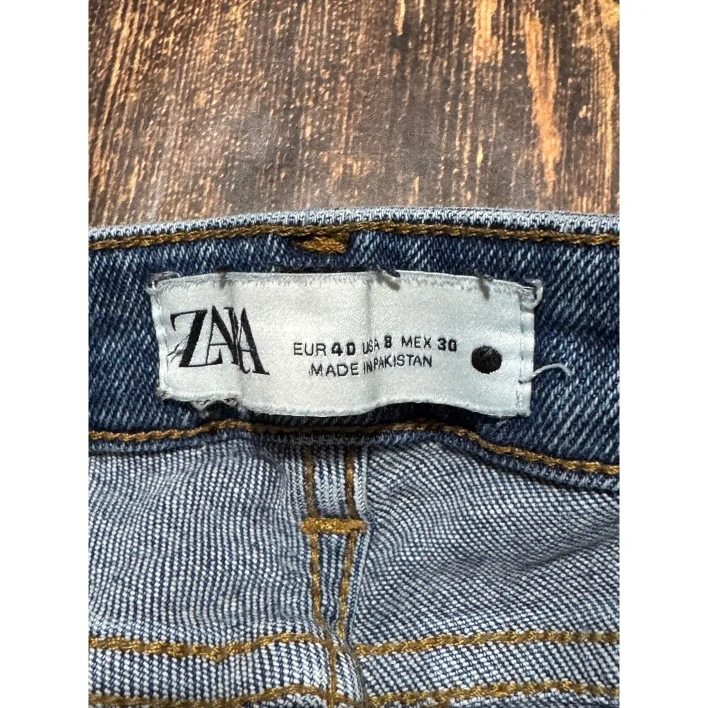 Zara Women’s US Size 8 Distressed Blue Jeans - Image 2