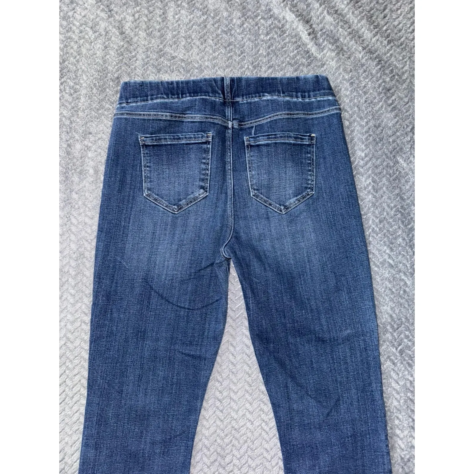 Liverpool Skinny Crop Pull-On Jeans Dark Wash Denim Comfort Stretch Size 6 - Image 6