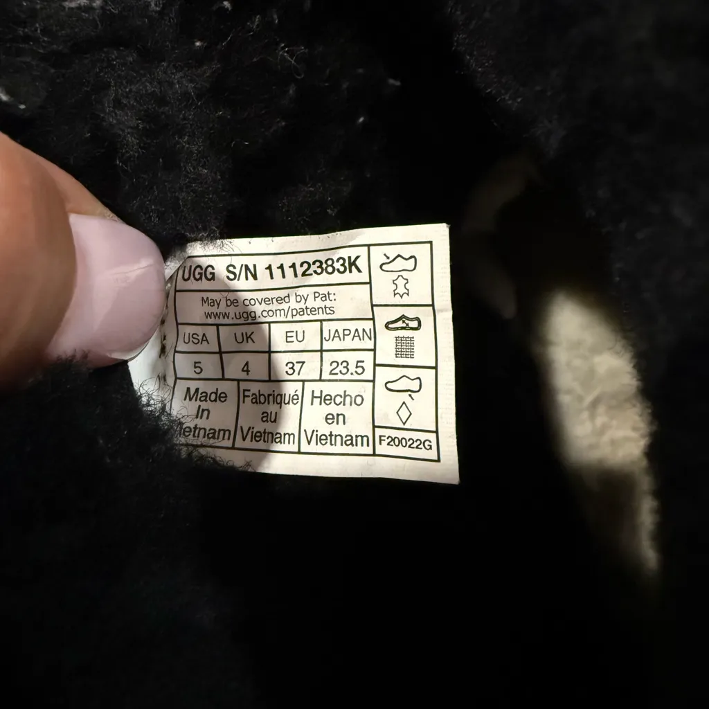 UGG Black Boots with Colorful Logo Pattern - Image 9