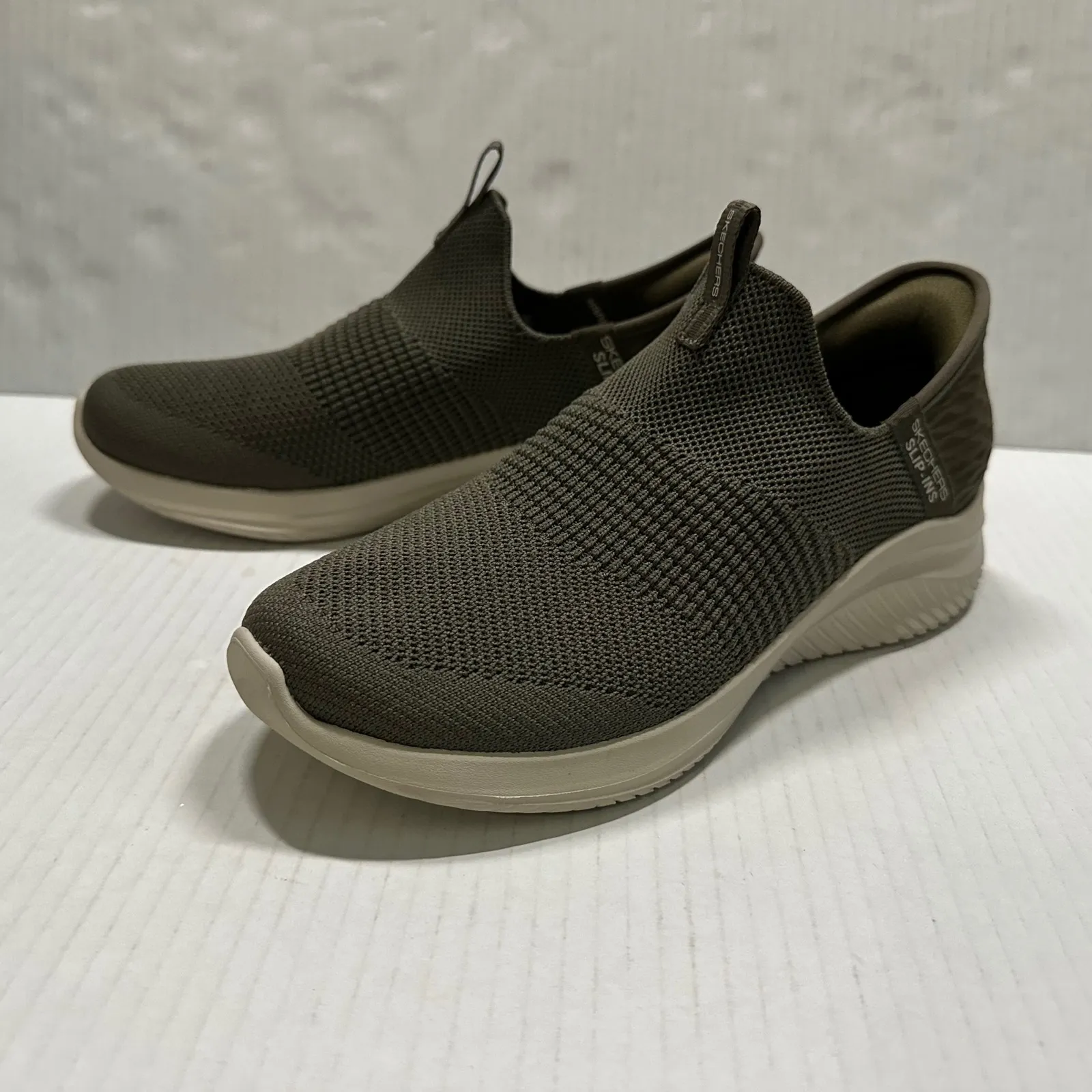 Skechers Hands Free Slip Ins Ultra Flex 3 Womens 6.5 Olive Green Sneakers Shoes - Image 2