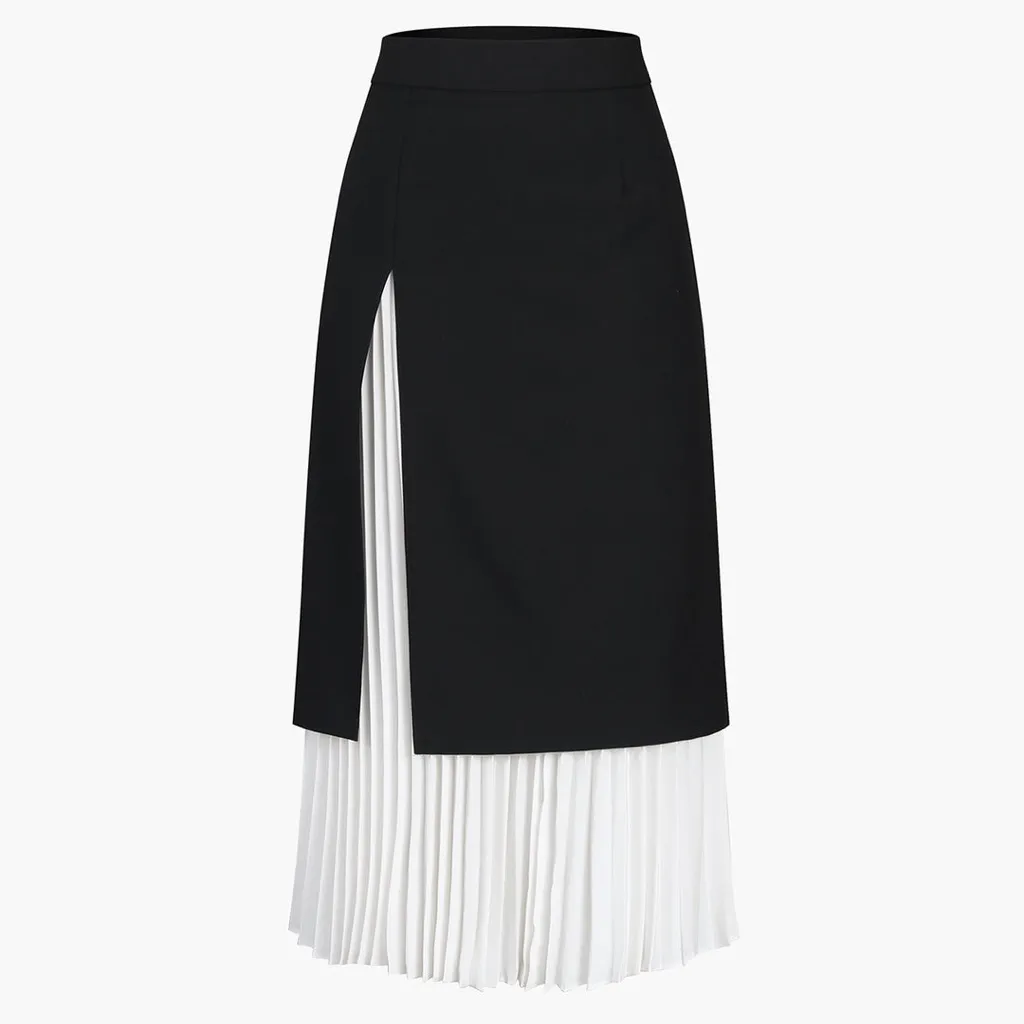 Commense Elegant Two Tone Burgundy Red and Light Pink Pleated Maxi Skirt NWT Size M - Image 2