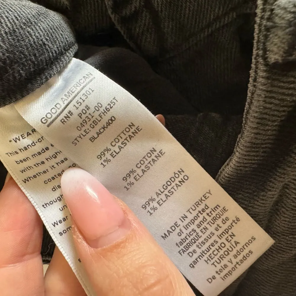 Good American Good Boy‎ Slit Hem Straight Leg Jeans Gray Sz 00/24 - Image 10